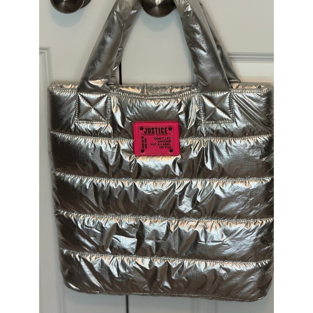 Justice Brand, Silver Shimmer, Puffer Travel Bag, Girl’s Accessories & Fun - Picture 9 of 10